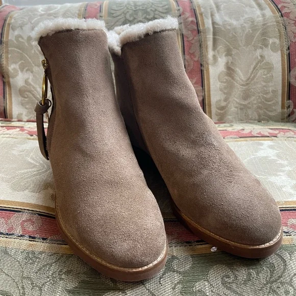 SEE BY CHLOE’ Louise Womens Leather Zip-On Shearling Ankle BootsN10-11